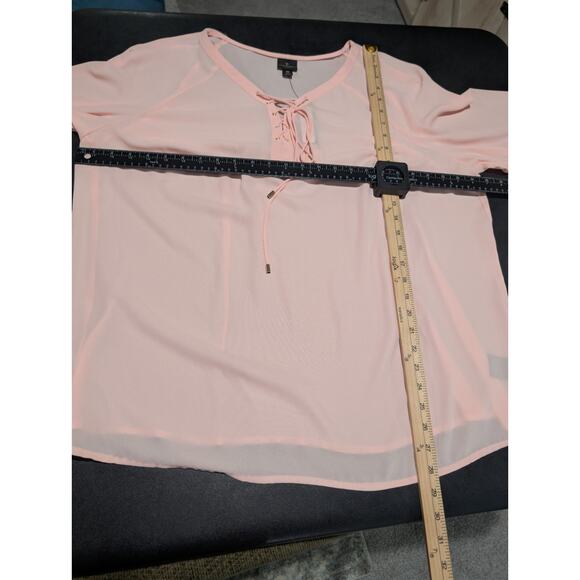 NWT Worthington Blouse PINK Women's Shirt Size 2XL - Fairycore Peasant Boho New - Picture 10 of 14
